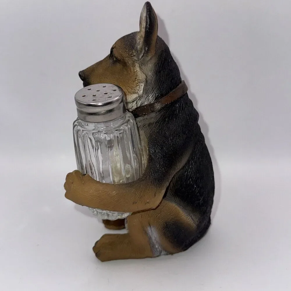 German Shepherd Dog Holding Salt & Pepper Set - Picture 4 of 8